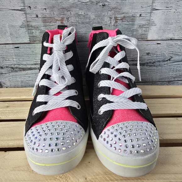 Skechers Flip Kicks Sneakers 314025L High Top Neon Pink Green Neon Youth Size 5 - Picture 3 of 12